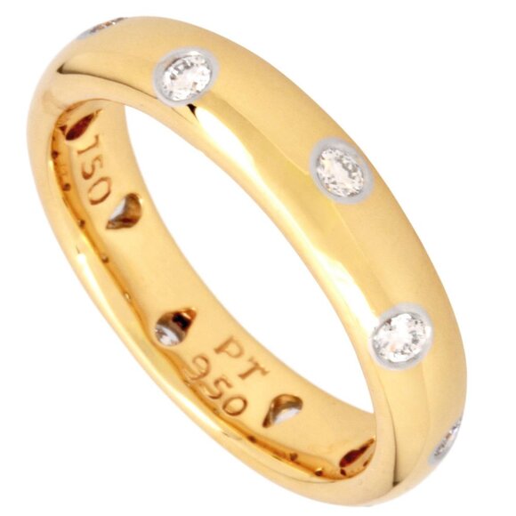 TIFFANY & CO. 18k Yellow Gold Diamond Ring - Picture 1 of 6